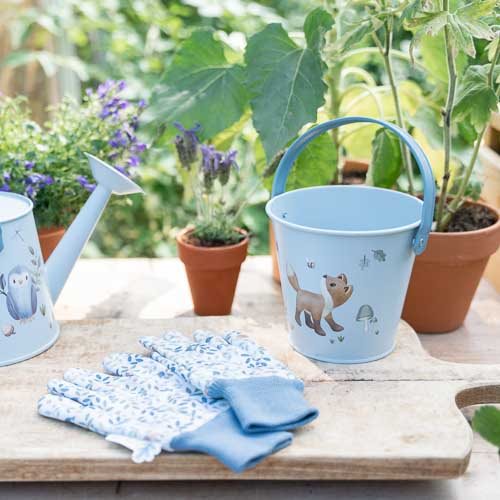 Blauer Little Dutch Garteneimer "Forest Friends" aus Metall