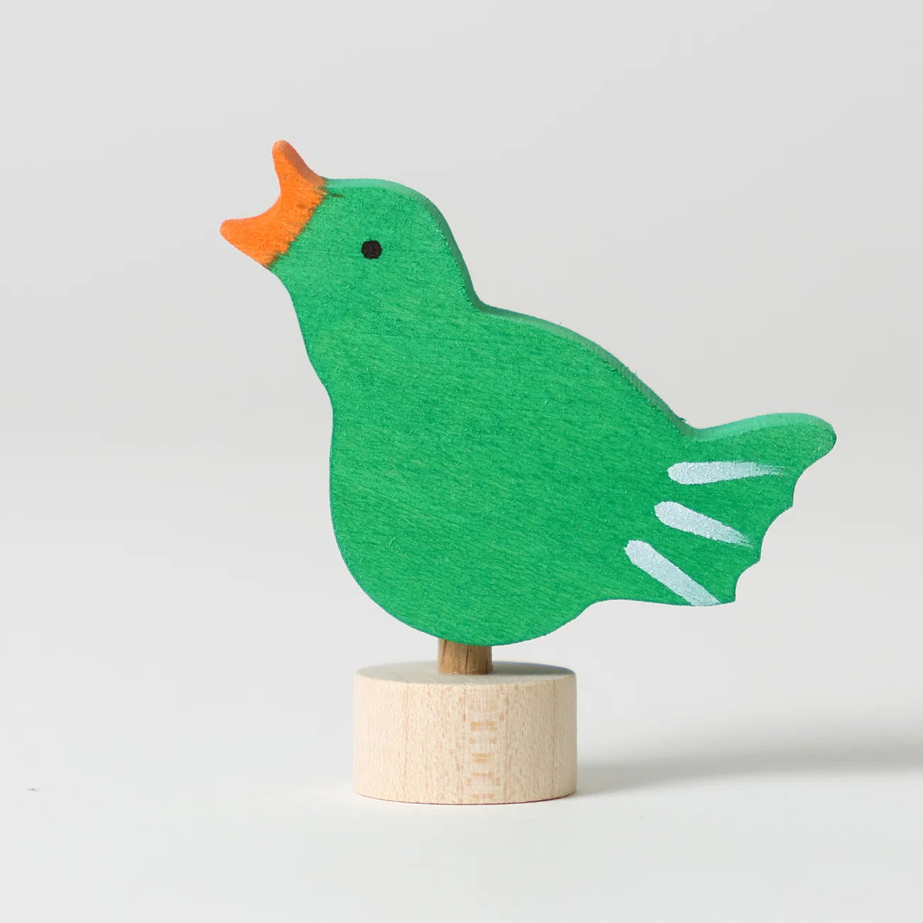 Steckfigur "Singender Vogel" in Grün von Grimm´s - perfekt für den Festtagsring