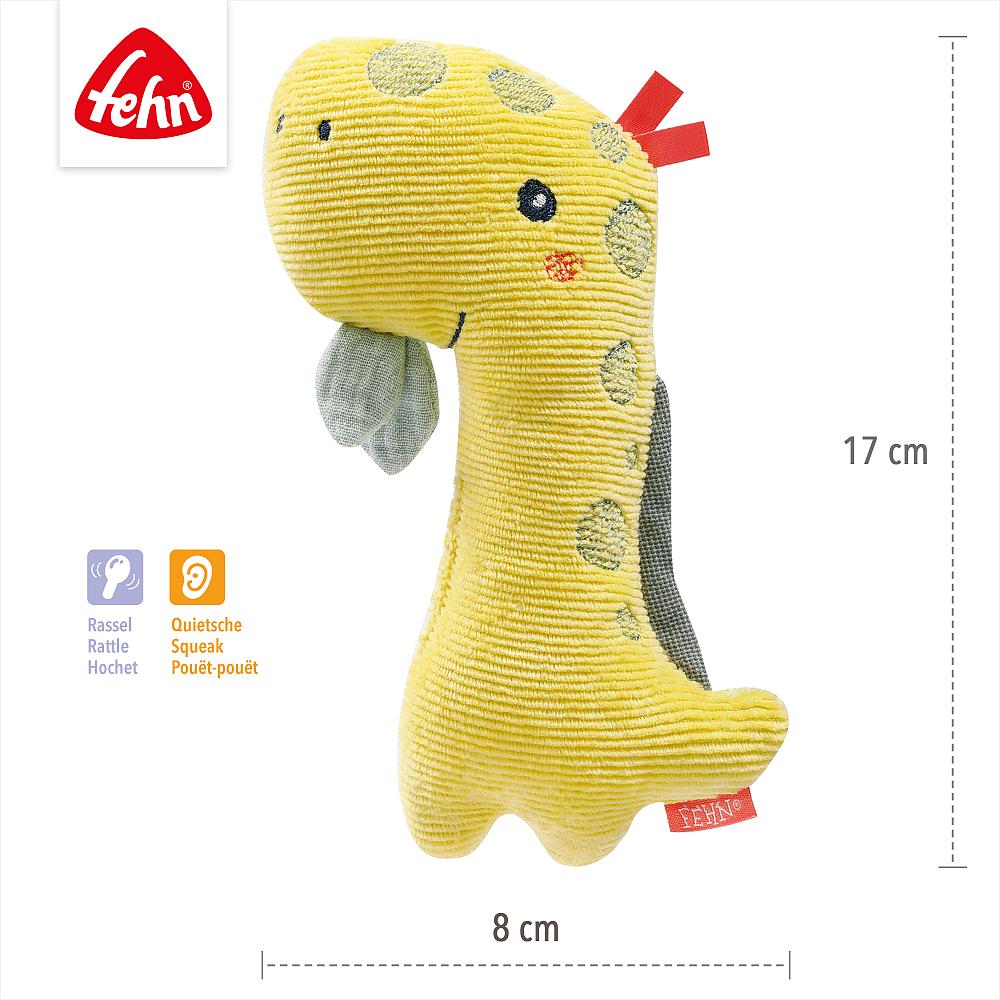 Stabgreifling "Dino Diego" mit Rassel- & Quietschfunktion von Fehn