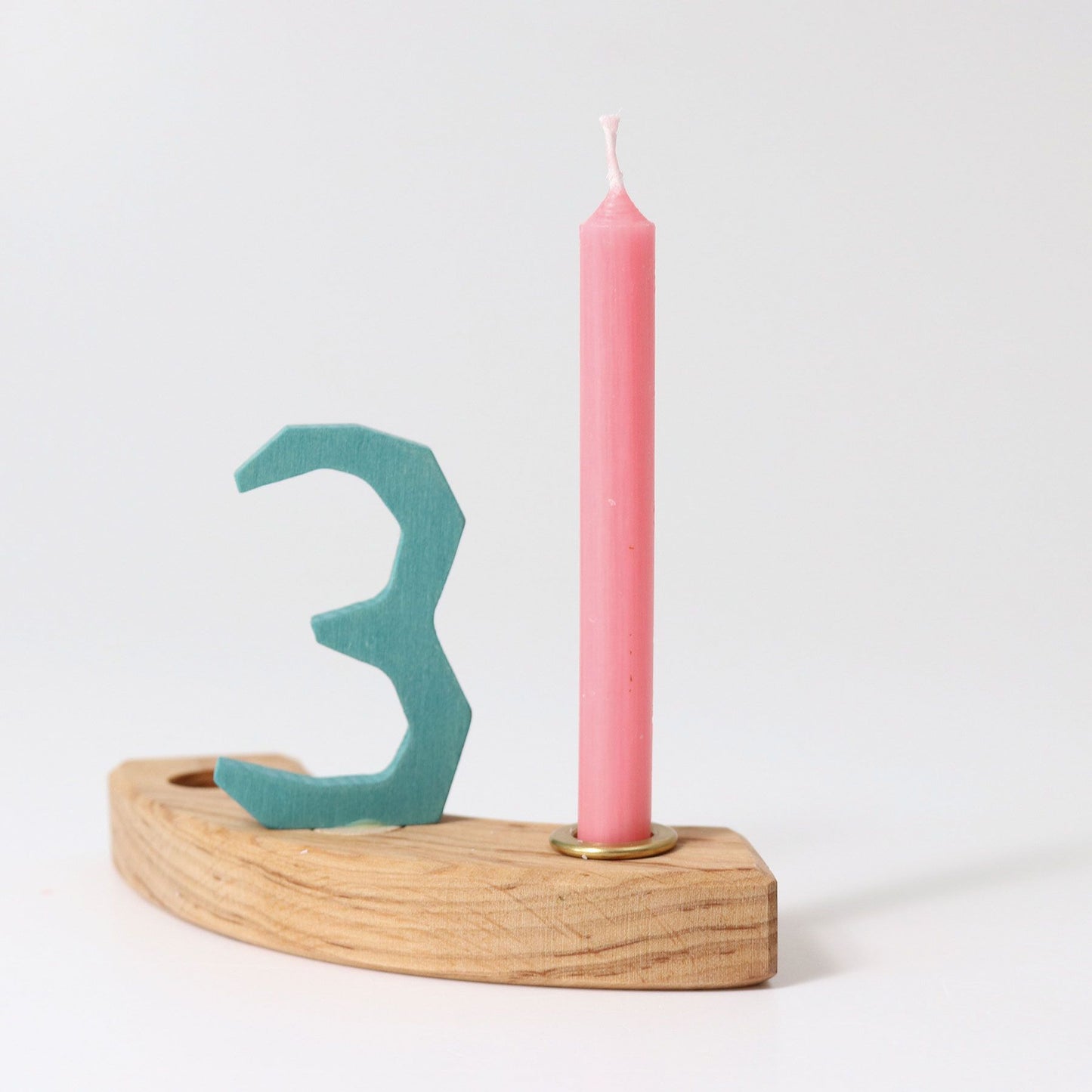 Rosa Bienenwachskerze von Grimms (einzeln)