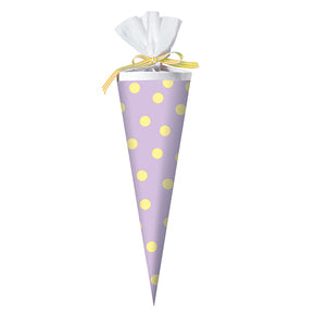 Lila Schultüte mit gelben Punkten von Krima & Isa, 35cm