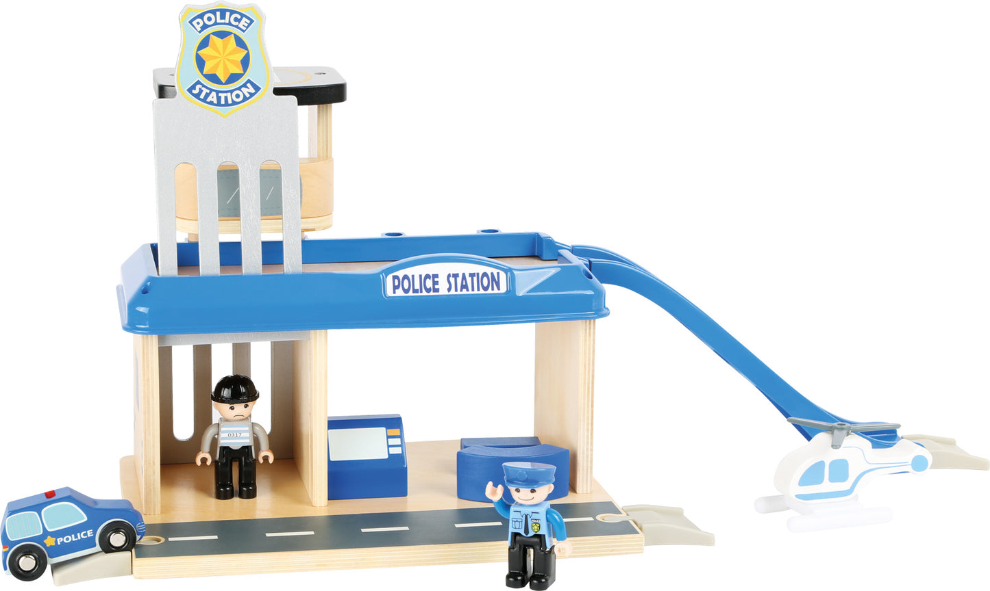 Große Polizeistation mit Zubehör aus Holz von Small Foot