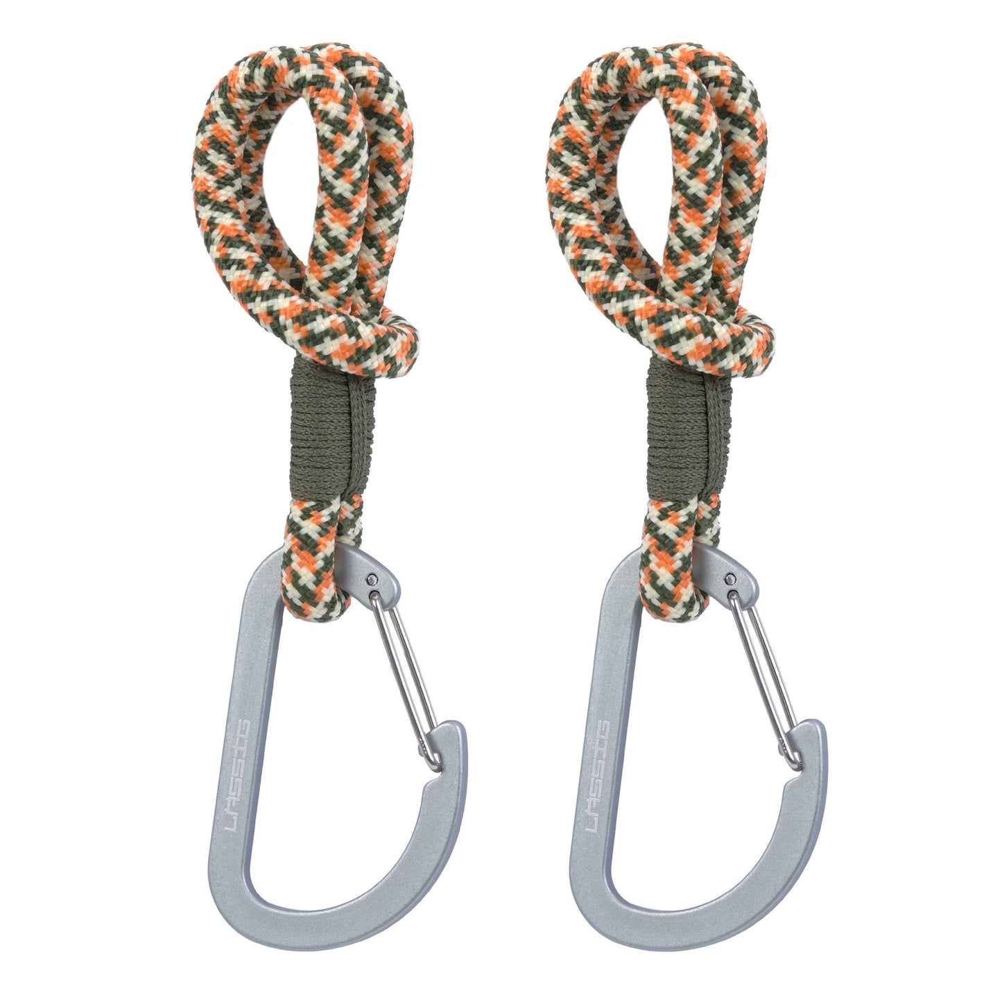 Kinderwagenhaken in Olivgrün/Orange von Lässig, 2er Set