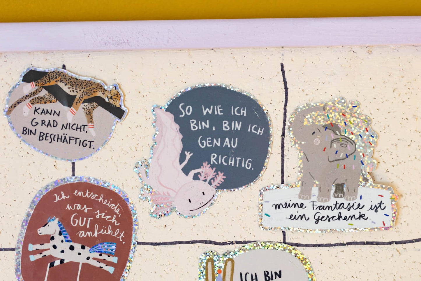 Axolotl-Glitzersticker "So wie ich bin" von Liesels Wicht