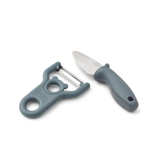 Liewood Schäler & Messer "Pertense" für Kinder in Whale Blue (blau)