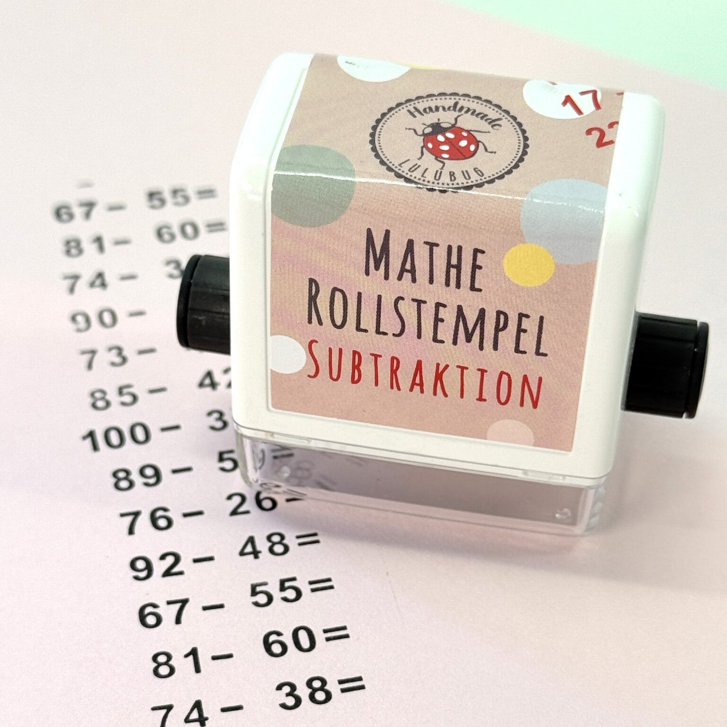 Mathematik Rollstempel "Subtraktion" zum Rechnen