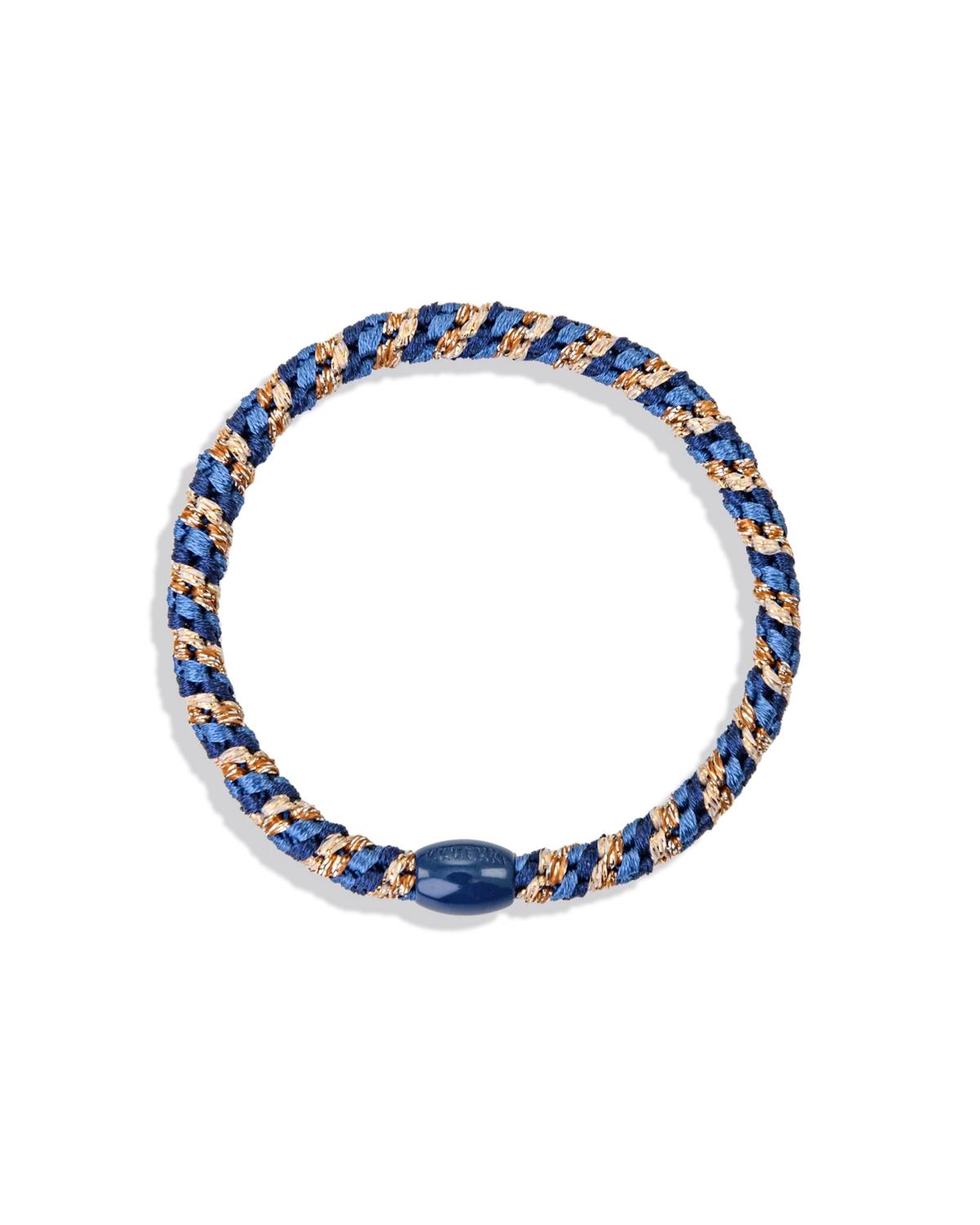 Kknekki Haargummi Mix Navy Gold Glitter in dunkelblau/gold mit Glitzer – geflochtenes Spiral-Haargummi für Kinder und Erwachsene