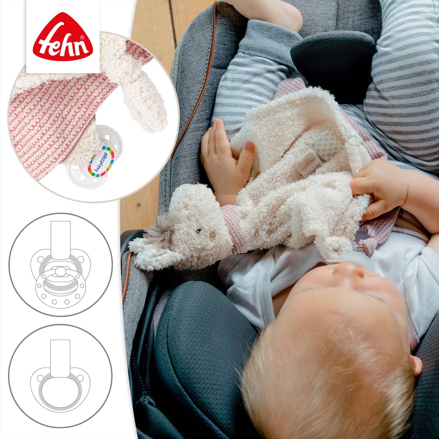"Lama" Schmusetuch als Einschlafhilfe & Kuscheltuch von Fehn