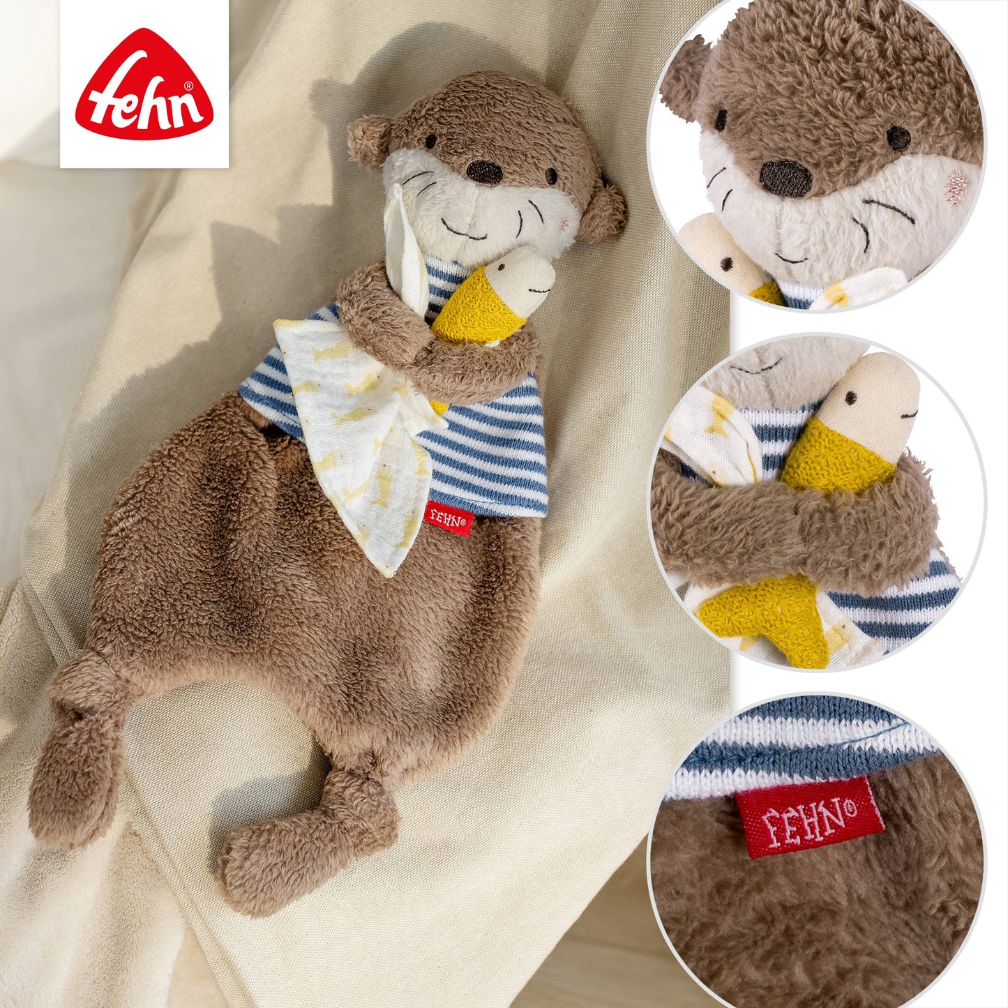 "Otter" Schmusetuch als Einschlafhilfe & Kuscheltuch von Fehn