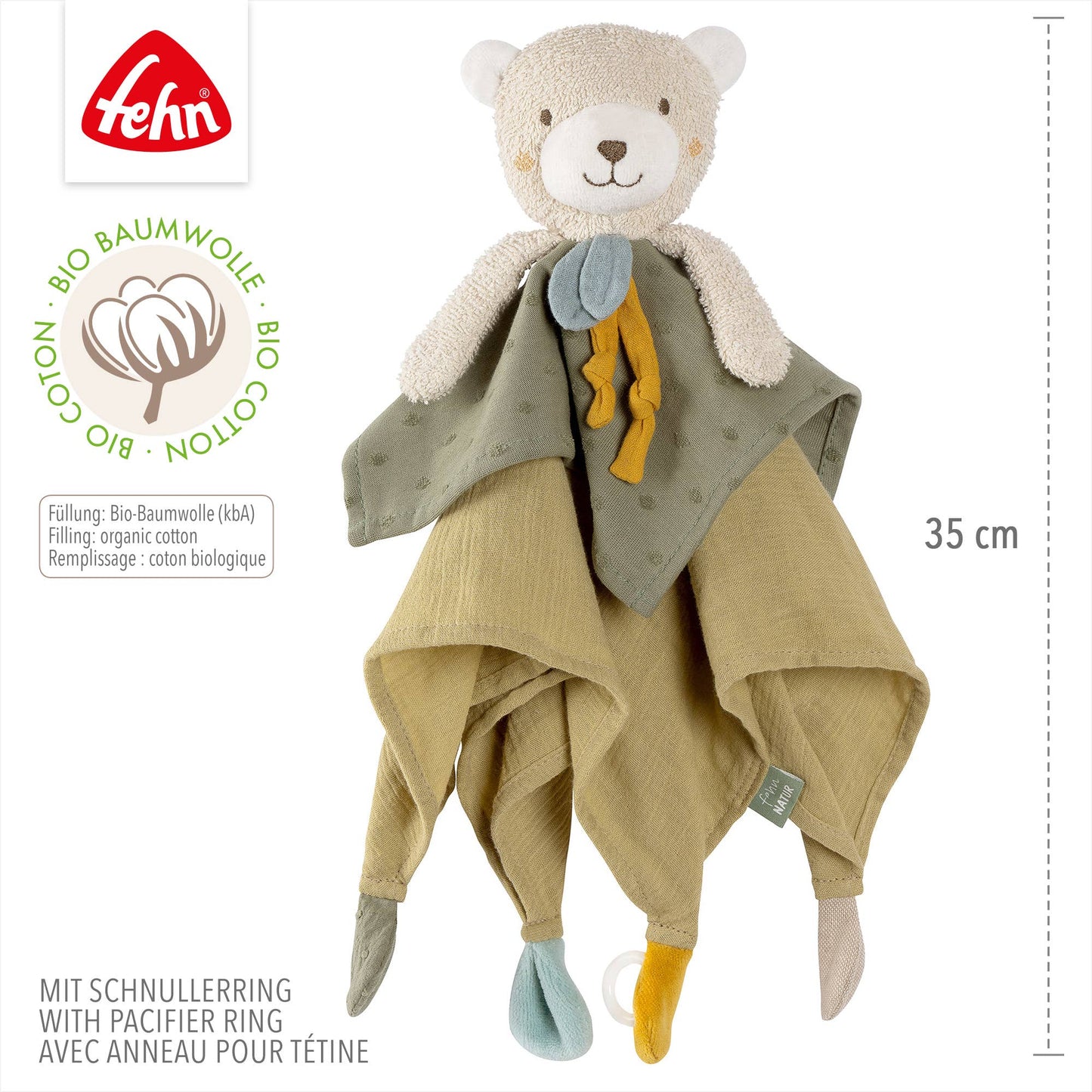 "Bär" Schmusetuch als Einschlafhilfe & Kuscheltuch von Fehn