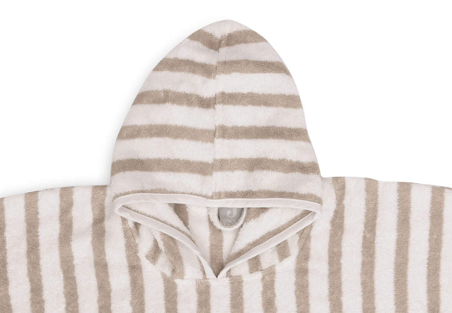 Gestreifter Badeponcho "Olive green" für Kinder, 1-4 Jahre