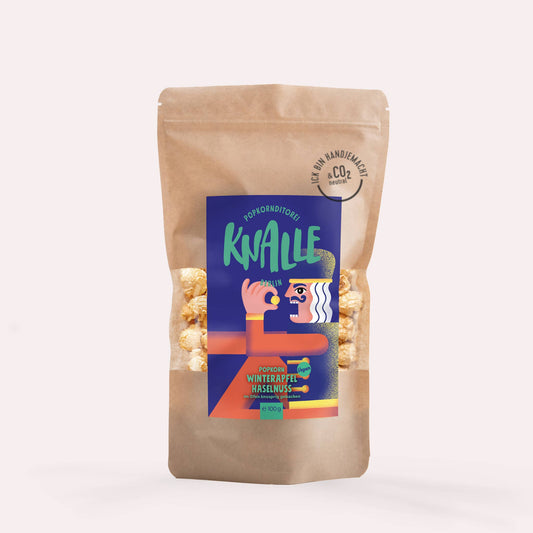 Veganes Knalle Popcorn mit "Winterapfel Haselnuss" Geschmack