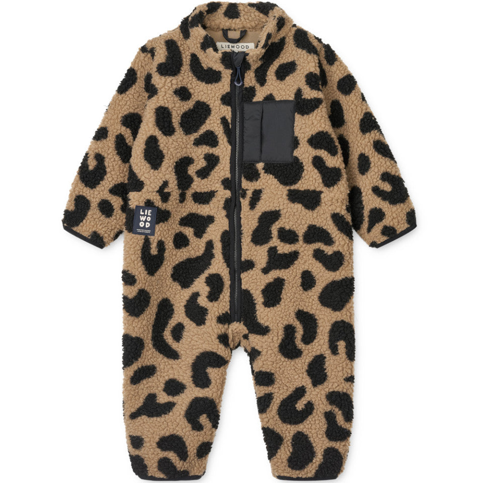 Nolan Fleece-Jumpsuit mit Leo-Muster von Liewood für Kinder, Größe 56-80