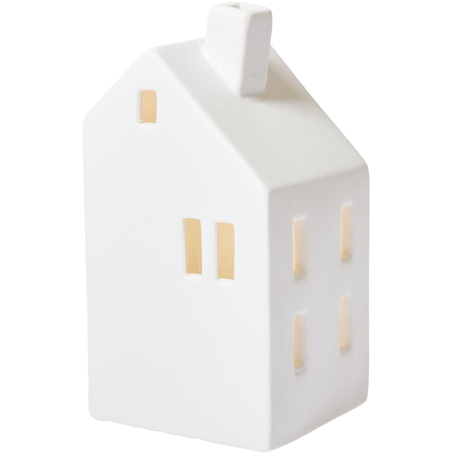 Weißes Deko-Haus mit LED Beleuchtung von Rico Design