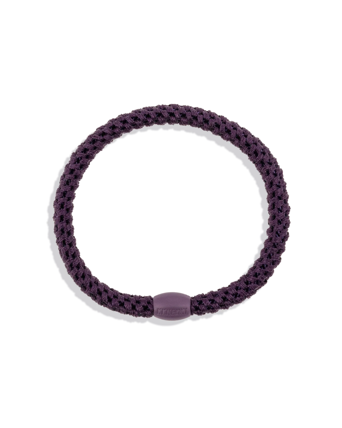 Kknekki Haargummi Dark Purple in dunkellila – geflochtenes Spiral-Haargummi für Kinder und Erwachsene
