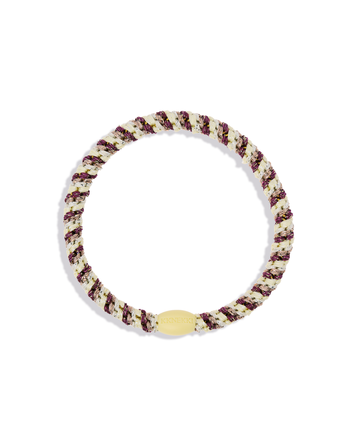 Kknekki Haargummi Mix Grape Yellow in lila/gelb – geflochtenes Spiral-Haargummi für Kinder und Erwachsene