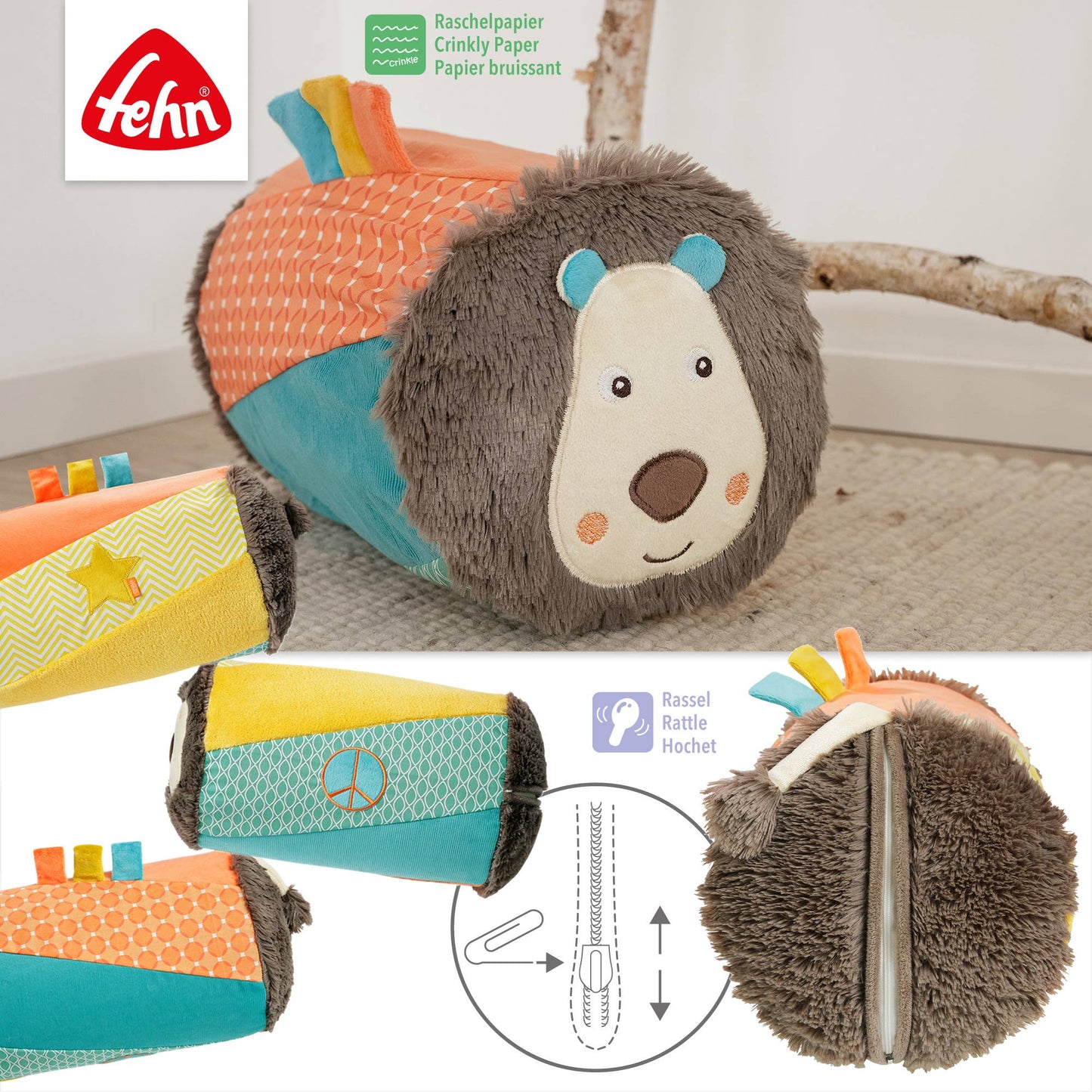 Krabbelrolle "Löwe" von Fehn - Motorikspielzeug für Babys