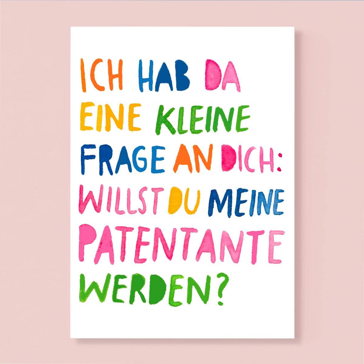 Postkarte "Willst du meine Patentante werden?" von Frau Ottilie