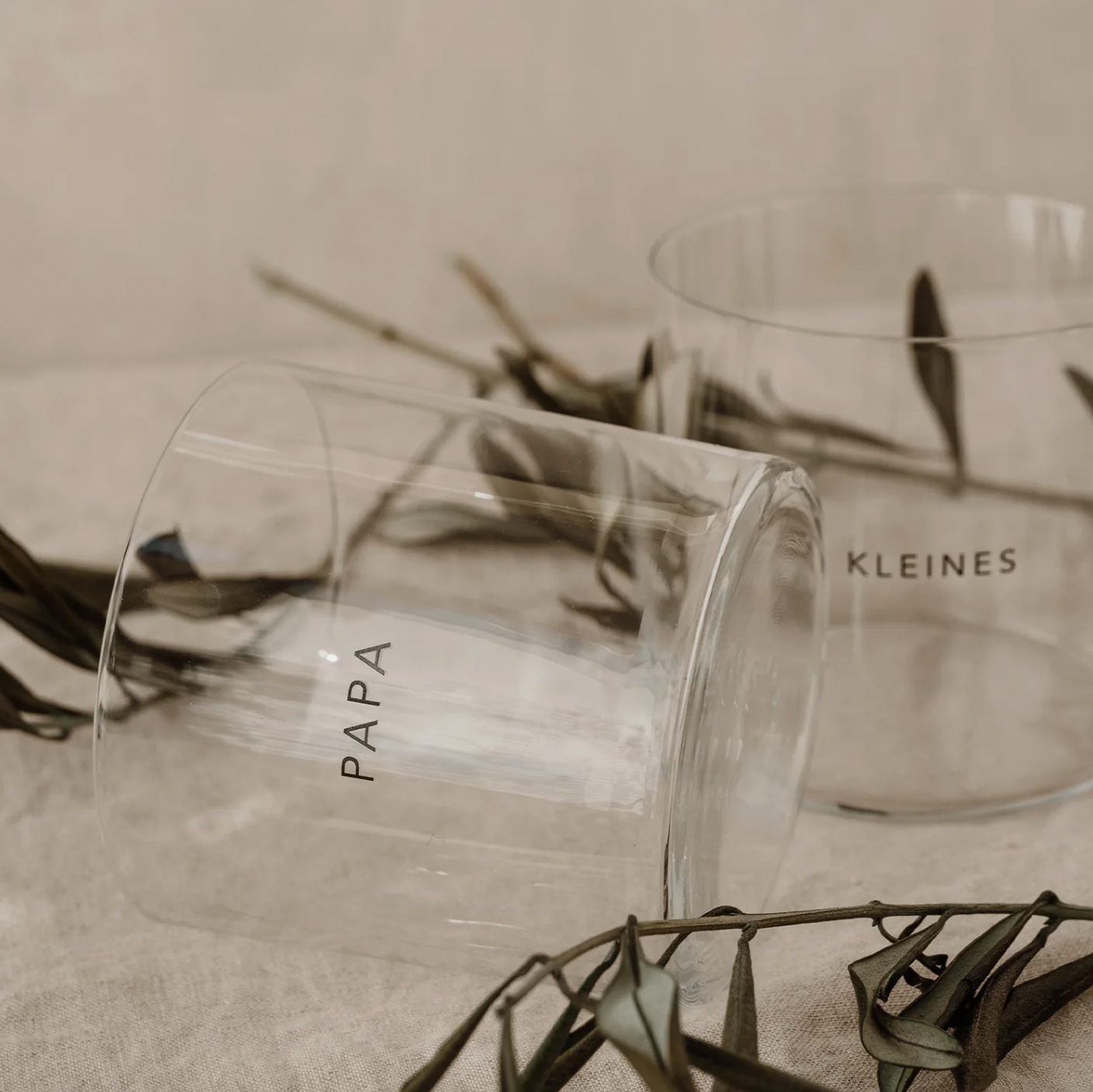 "Papa & Kleines" Trinkglas von Eulenschnitt, 2er Set