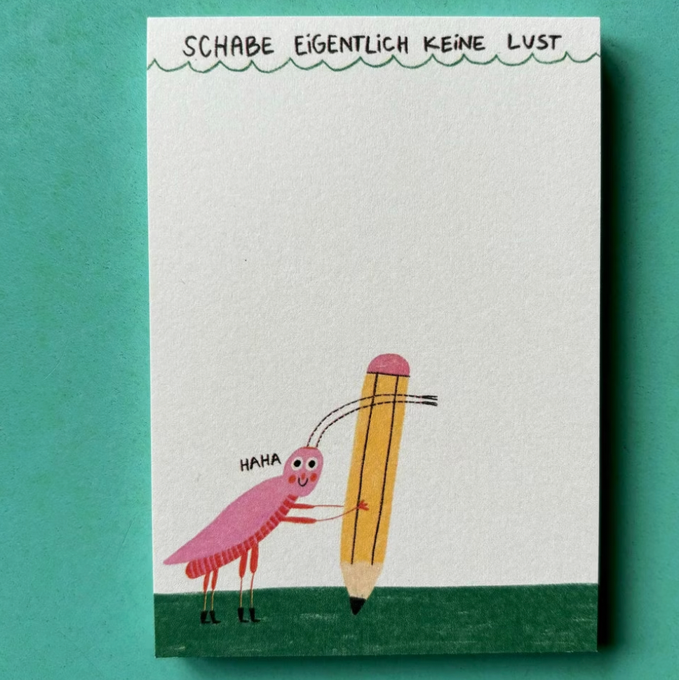 Notizblock "Schabe eigentlich keine Lust" von Slinga Illustration