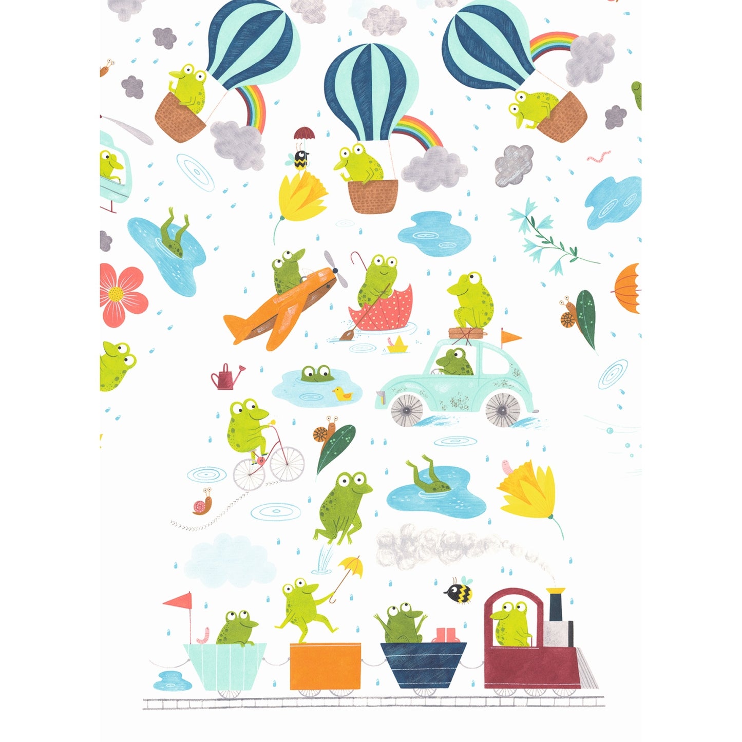 Durchsichtiger Regenschirm "Fröschlein" mit Frosch-Motiv für Kinder