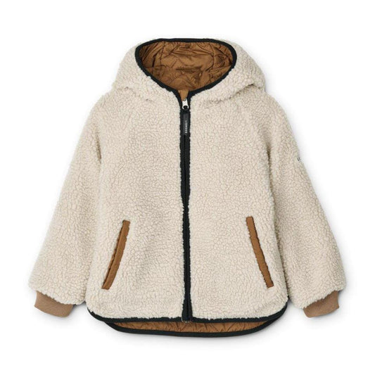 Kuschelige Wendejacke "Jackson Reversible Jacket" von Liewood, Pecan/Sandy Mix