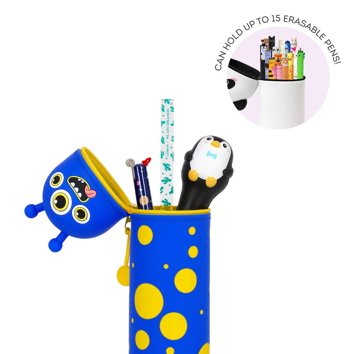 2-in-1 Feddermäppchen "Kawaii" mit Monster-Motiv von Legami