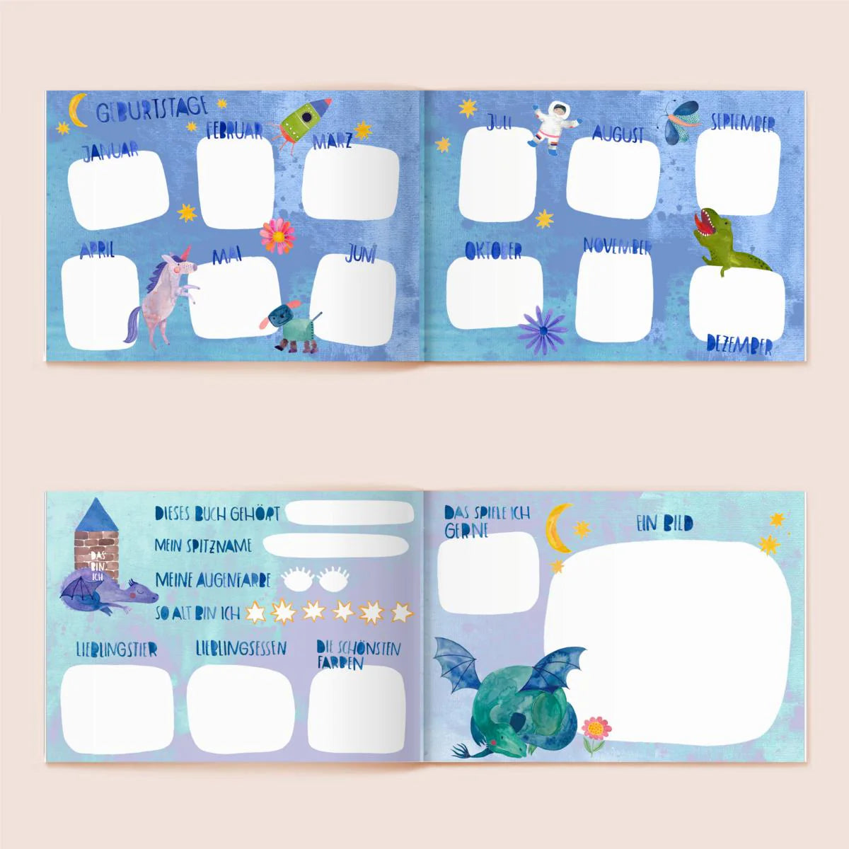 Hardcover-vriendenboek voor de kleuterschool van Frau Ottilie