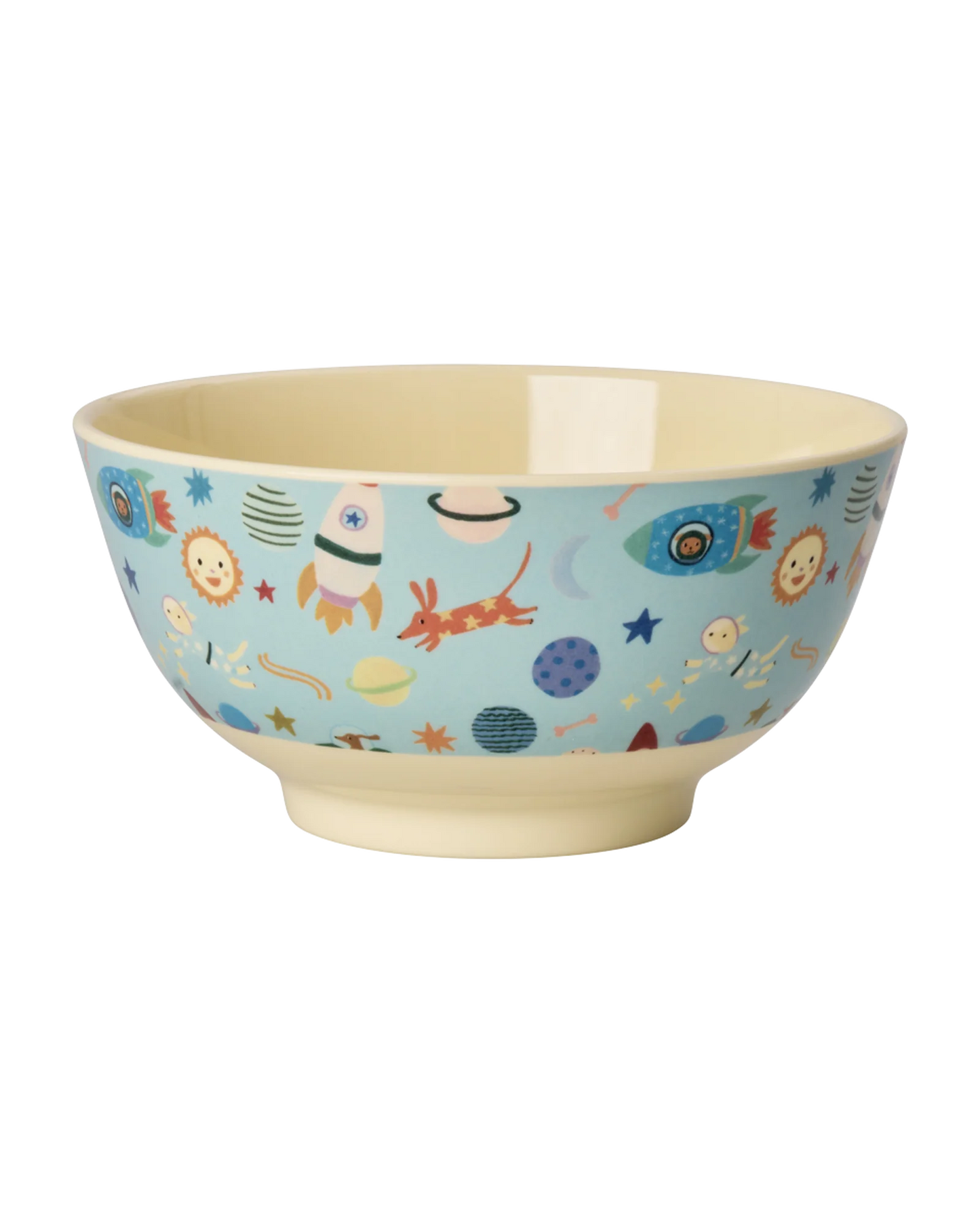Mittelgroße Schüssel "Dogs in Space" mit Weltall-Motiv von Rice