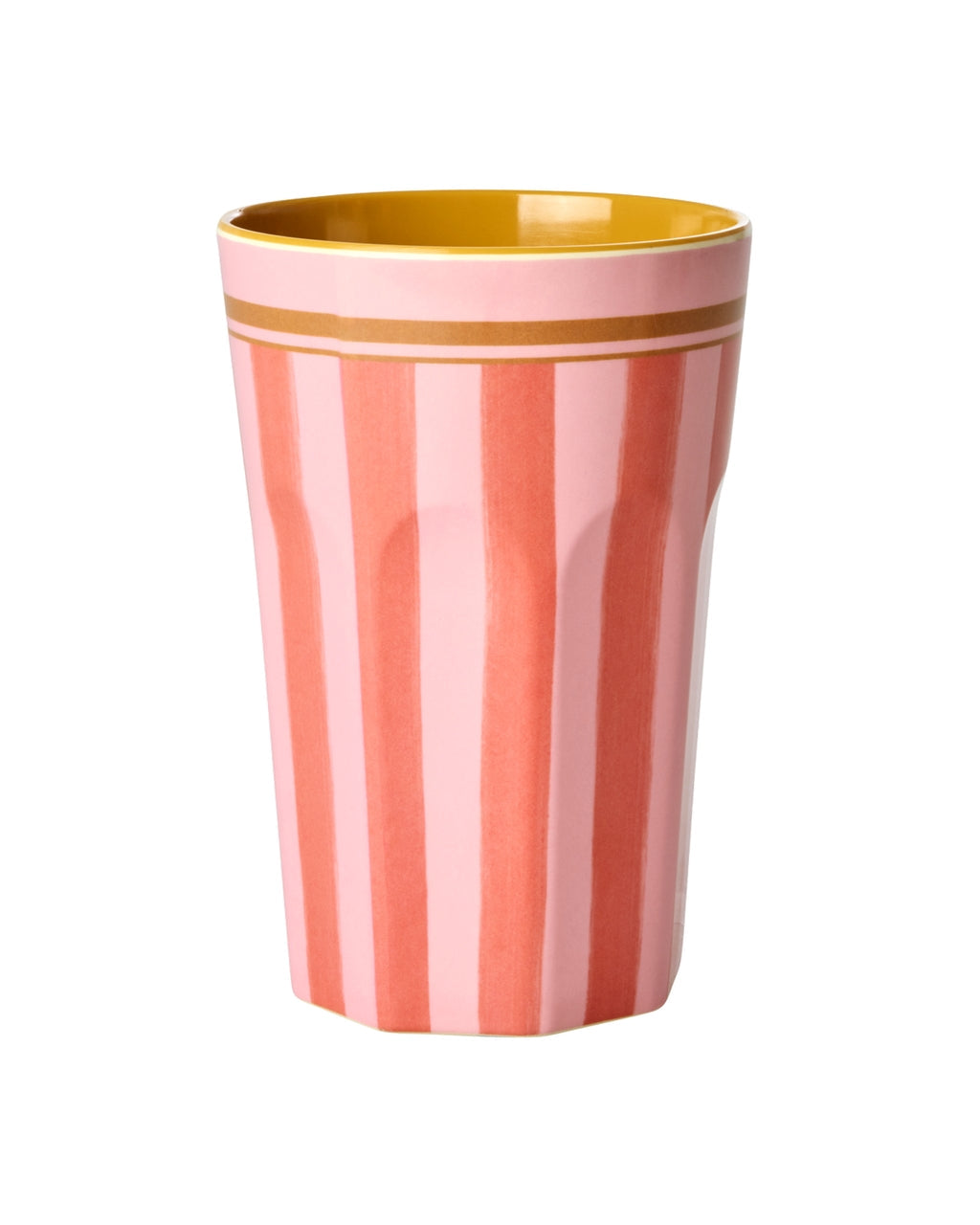 Grote beker "Organic Stripes pink" van Rice, 400 ml