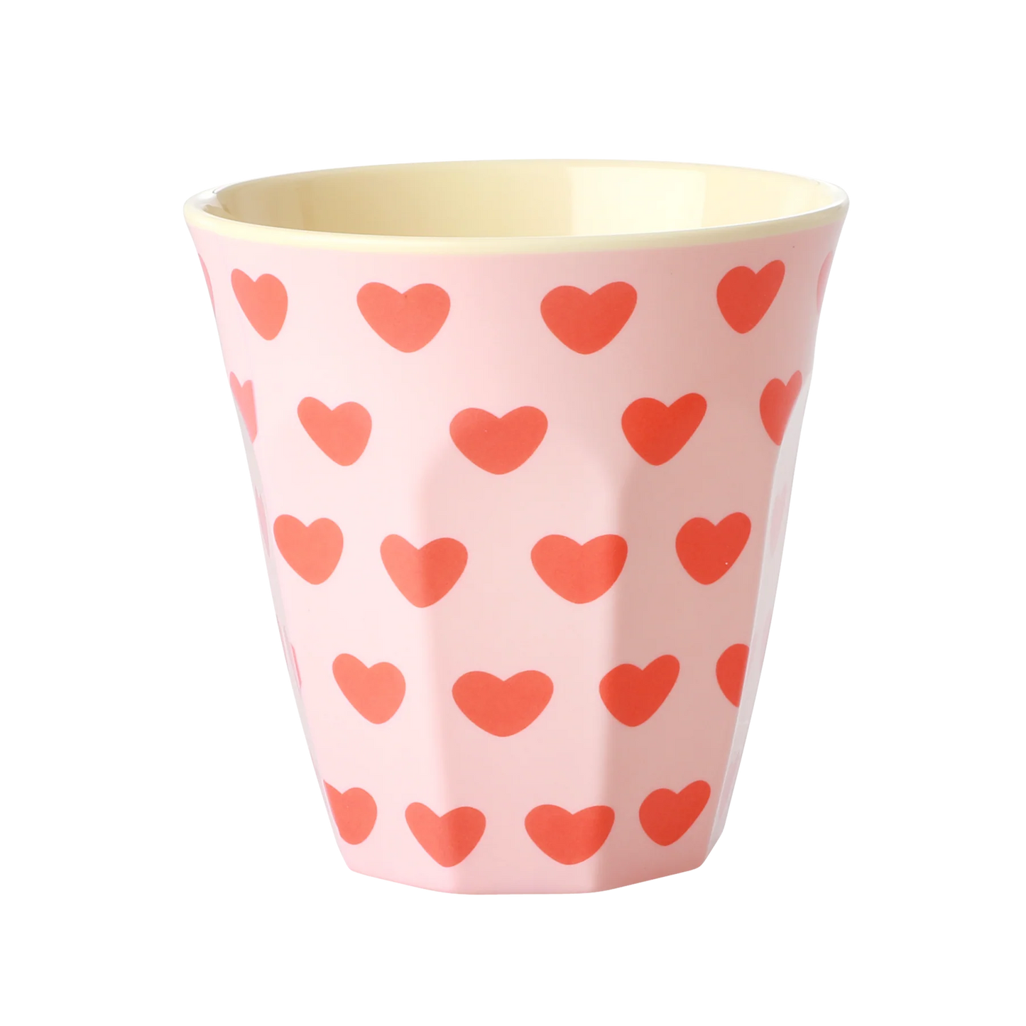 Rosa Becher "Herz-Motiv" von Rice, Medium