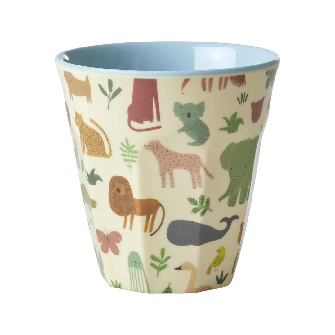 Mittelgroßer Becher "Sweet Jungle" mit Tier-Motiv von Rice, 250ml