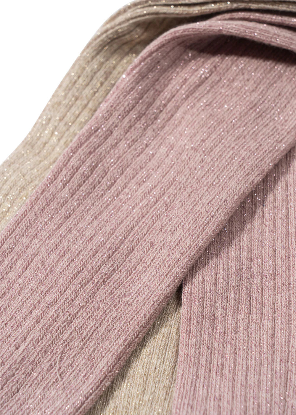 Glitzernde Strumpfhosen in rosa und beige, 2er Set von Konges Slojd