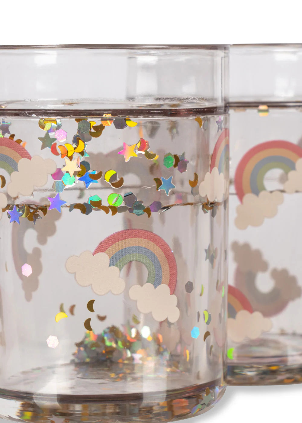 Glitzerbecher "Rainbow" mit Regenbogen-Motiv von Konges Slojd