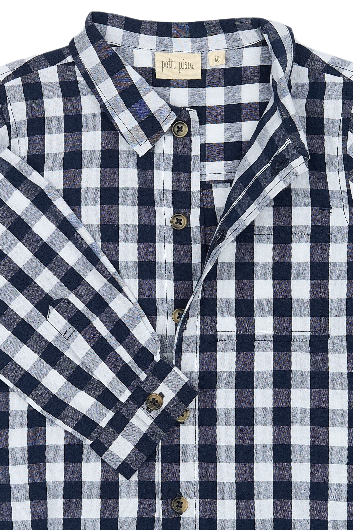 Karriertes Hemd von Petit Piao, Größe 68-122