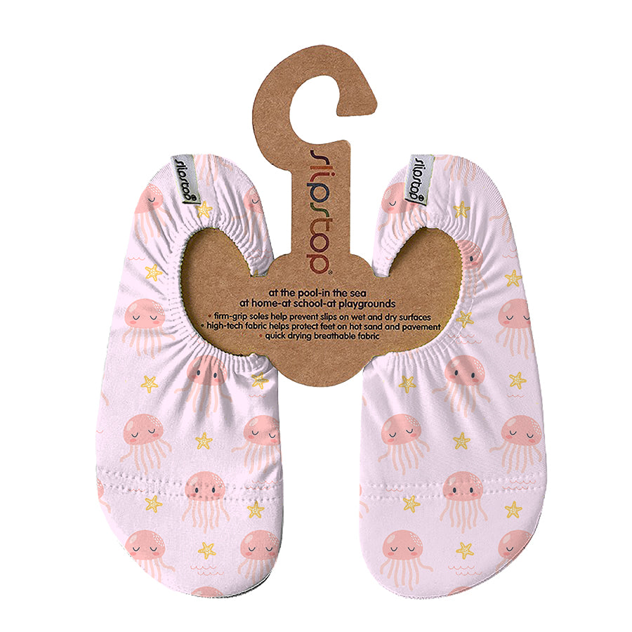 Pink "Belle" Slip Stop Shoes with Jellyfish Motif - perfect for water, beach, and more.