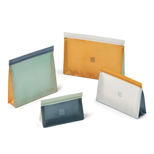 Mehrweg-Lebensmittelbeutel "Keith" in Grün-Tönen von Liewood, 4er Pack