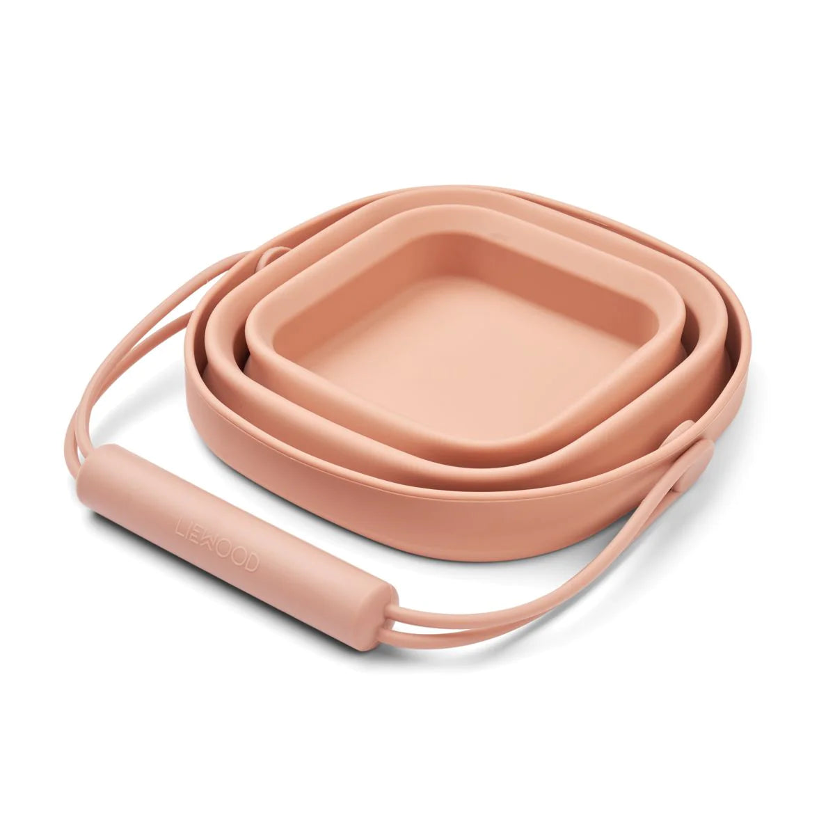 Zusammenfaltbarer Eimer in Rosa - perfekt für den Strandurlaub