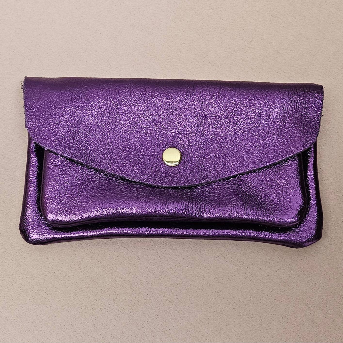 Große Royal Marais Leder-Geldbörse in Lila mit Metallic-Finish