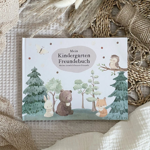 Kindergarten Freundebuch "Waldtiere" - perfekt als Geschenkidee für Jungen & Mädchen