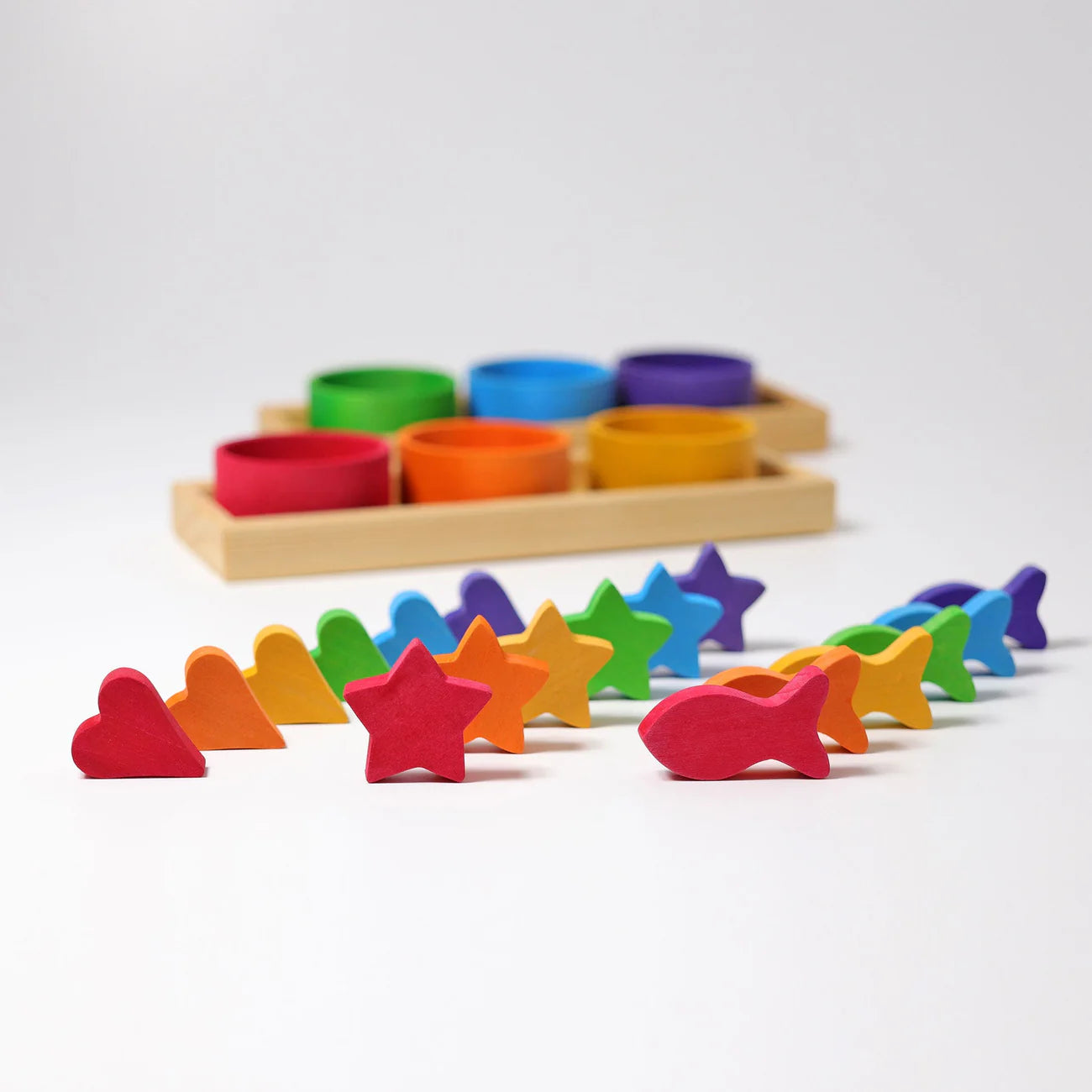 Sortierspiel "Regenbogenschälchen" aus Holz von Grimms