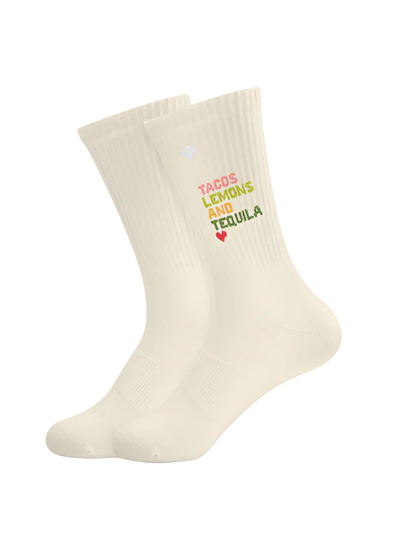 Tennissocken "Tacos Lemons and Tequila" von J. Clay für Frauen und Männer