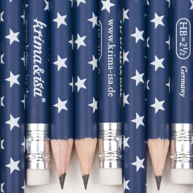 Blauer Bleistift mit Stern-Motiv von Krima & Isa