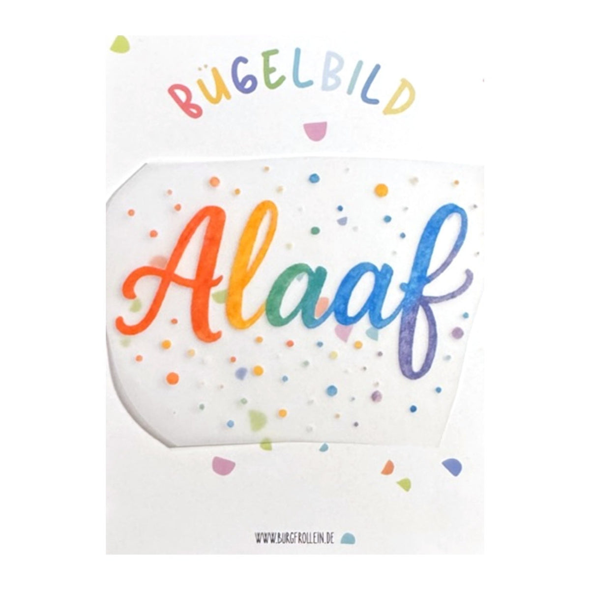 Bügelbild "Alaaf" zum Aufbügeln (A6) – Aufbügelmotiv von Burgfrollein
