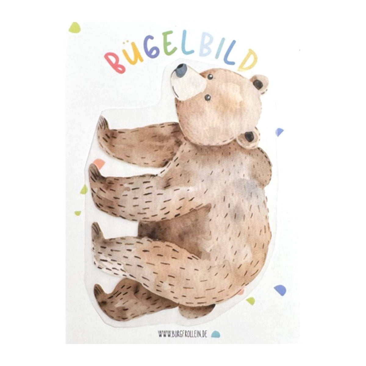 Bügelbild "Bär" zum Aufbügeln (A6) – Aufbügelmotiv von Burgfrollein