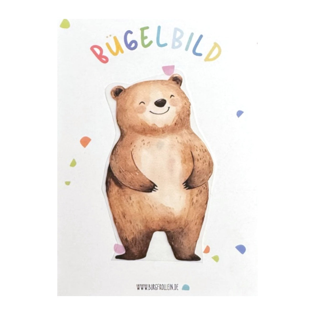Bügelbild "Bär stehend" zum Aufbügeln (A6) – Aufbügelmotiv von Burgfrollein