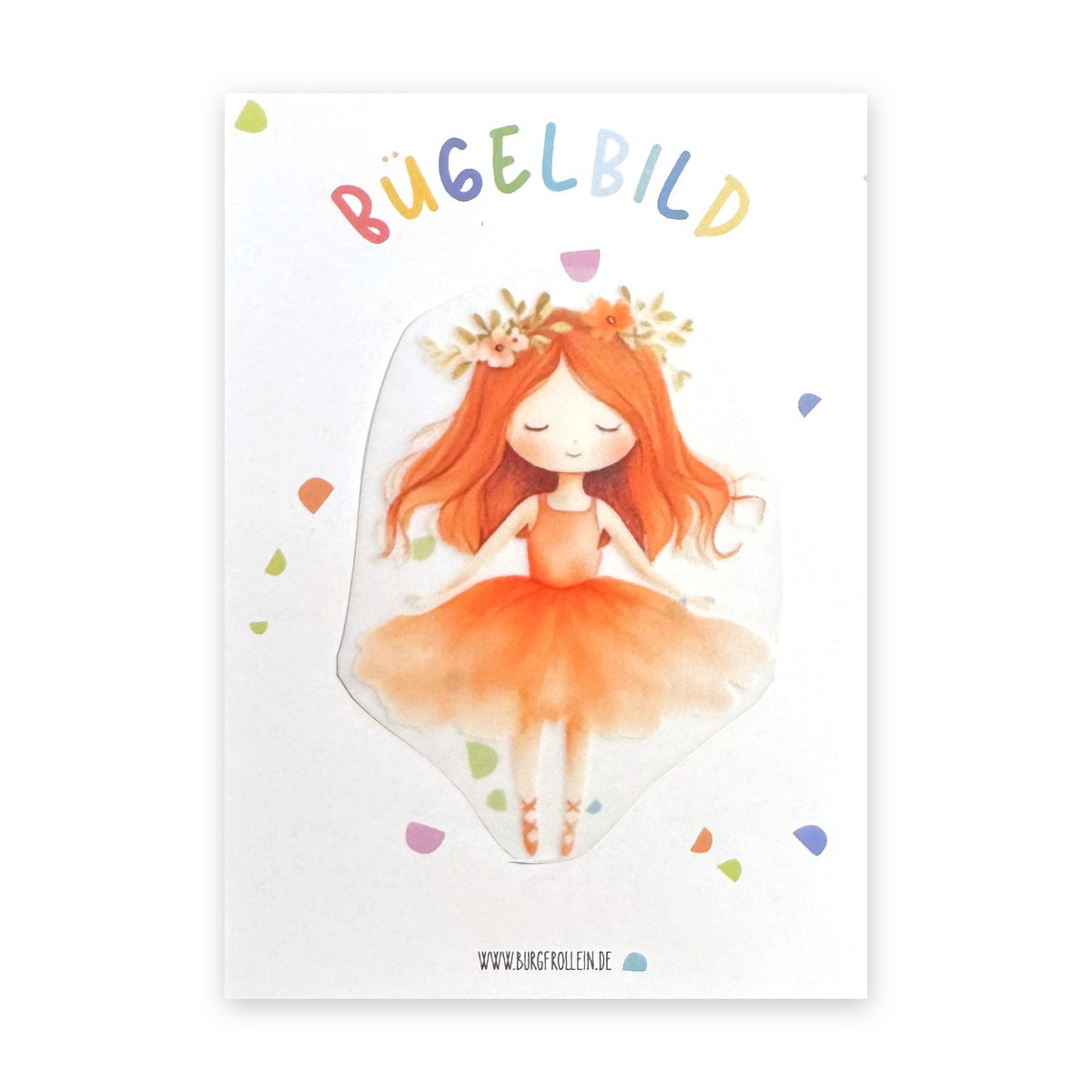 Bügelbild "Ballerina orange" zum Aufbügeln (A6)