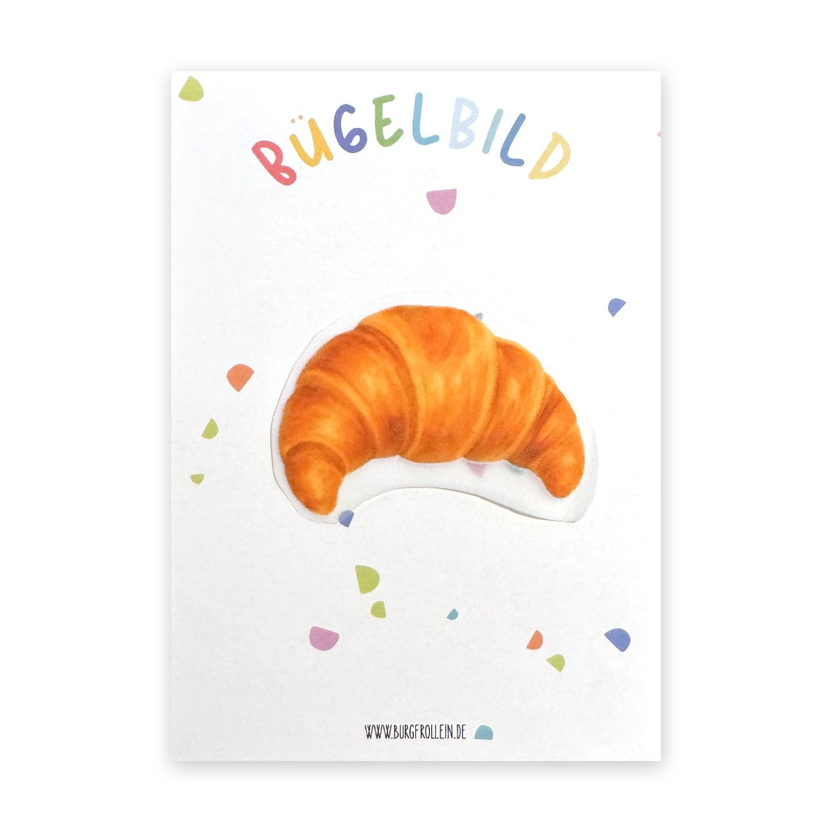 Bügelbild "Croissant" zum Aufbügeln (A6) – Food-Aufbügelmotiv für Kinderkleidung von Burgfrollein