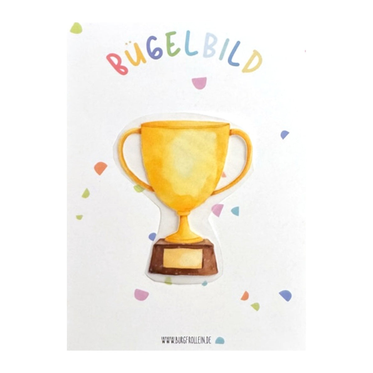 Bügelbild "Pokal" zum Aufbügeln (A6) – Aufbügelmotiv von Burgfrollein