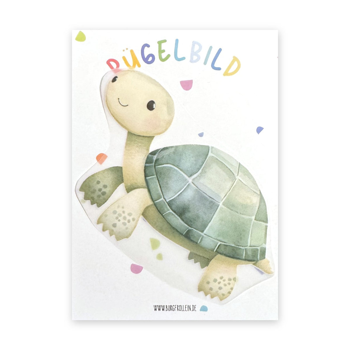 Bügelbild "Schildkröte" zum Aufbügeln (A6) – Meeres-Aufbügelmotiv für Kinderkleidung von Burgfrollein